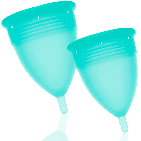 STERCUP - PACOTE DE COPO MENSTRUAL DE SILICONE FDA TAMANHO S + L AQUAMARINE