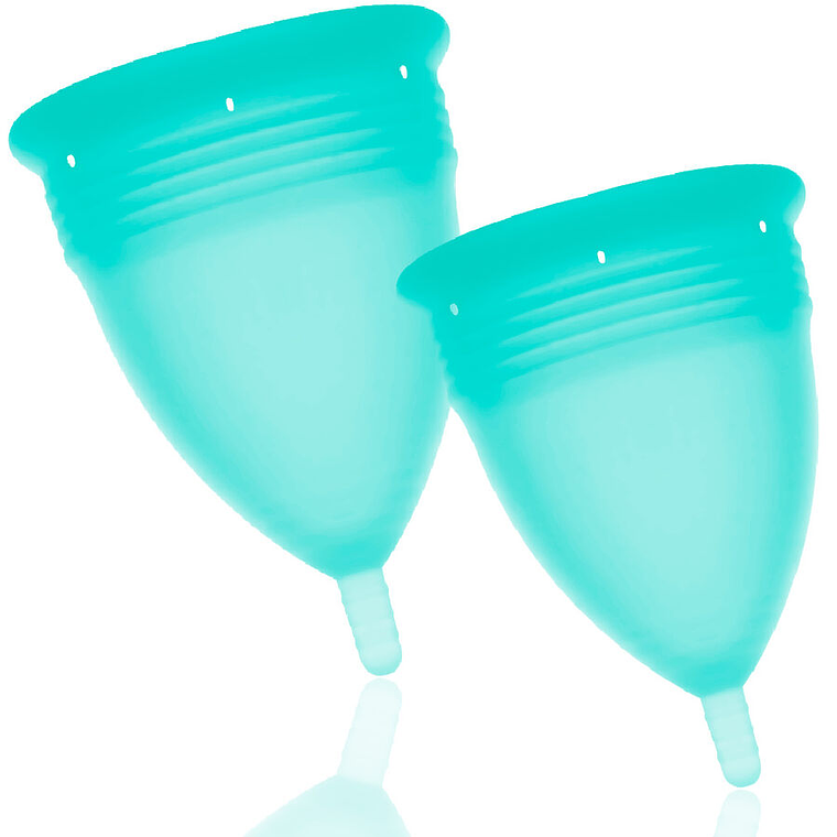 STERCUP - PACOTE DE COPO MENSTRUAL DE SILICONE FDA TAMANHO S + L AQUAMARINE 1