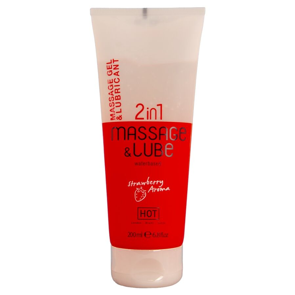 HOT - GEL DE MASSAGEM E DESLIZAMENTO 2 EM 1 MORANGO 200 ML 1