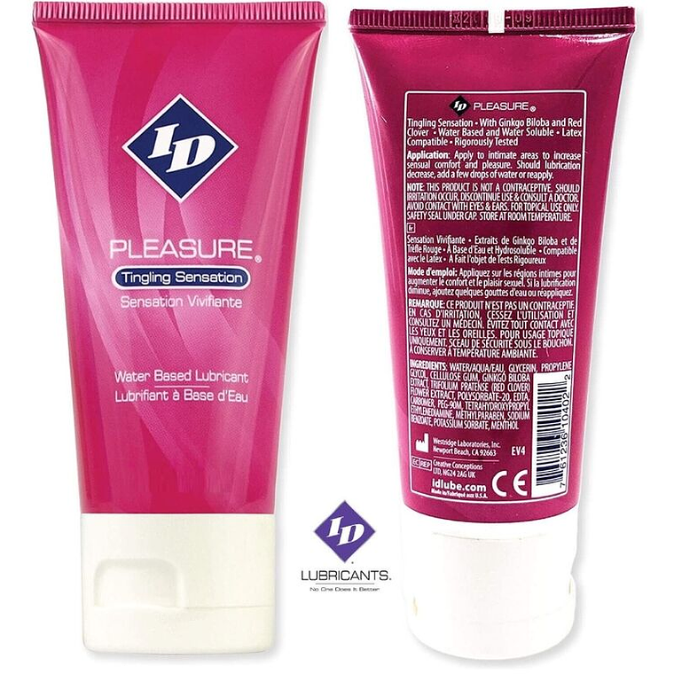 ID PLEASURE - LUBRIFICANTE BASE DE GUA TINGING SENSATION TRAVEL TUBE 60 ML 1