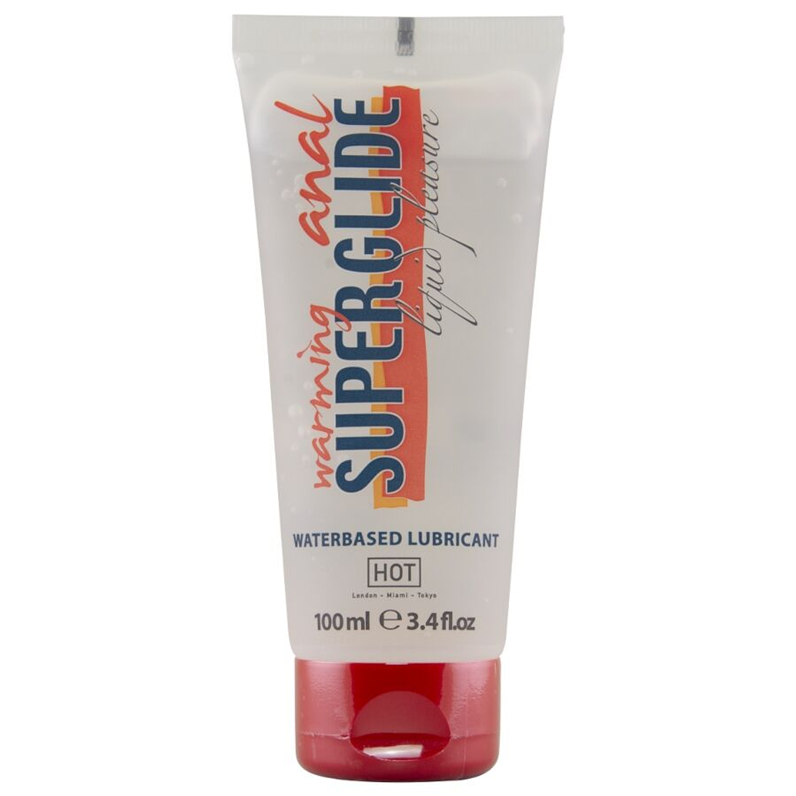 HOT - ANAL SUPERGLIDE LUBRIFICANTE AQUECEDOR LÍQUIDO À BASE DE ÁGUA 100 ML 1