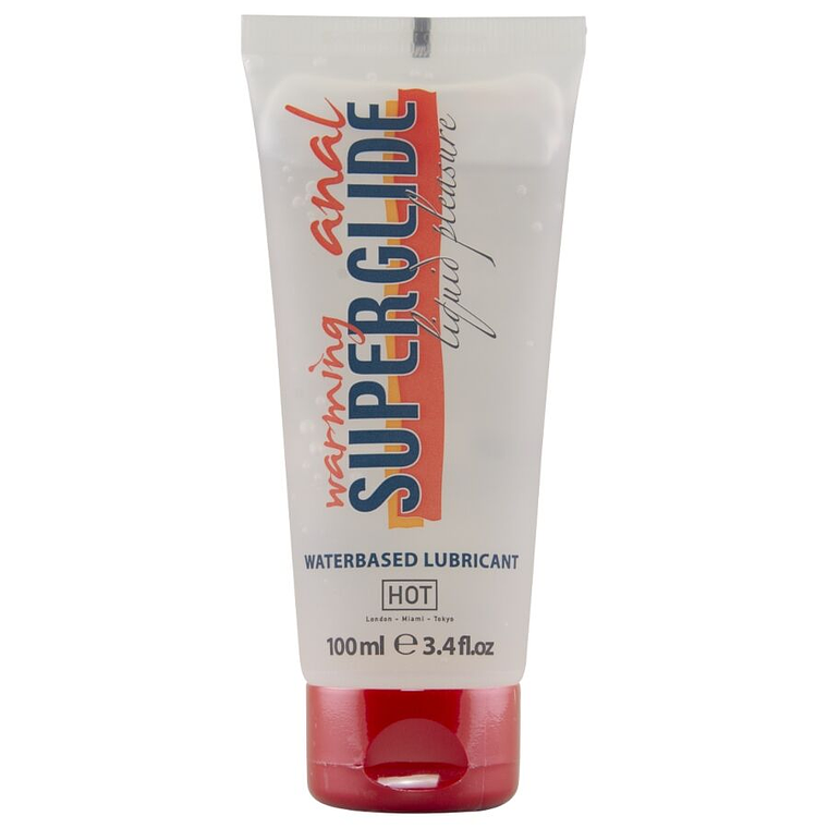 HOT - ANAL SUPERGLIDE LUBRIFICANTE AQUECEDOR LÍQUIDO À BASE DE ÁGUA 100 ML 1