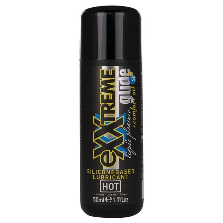 HOT - EXXTREME GLIDE LUBRIFICANTE À BASE DE SILICONE + ÓLEO CONFORTANTE A+ 50 ML 1