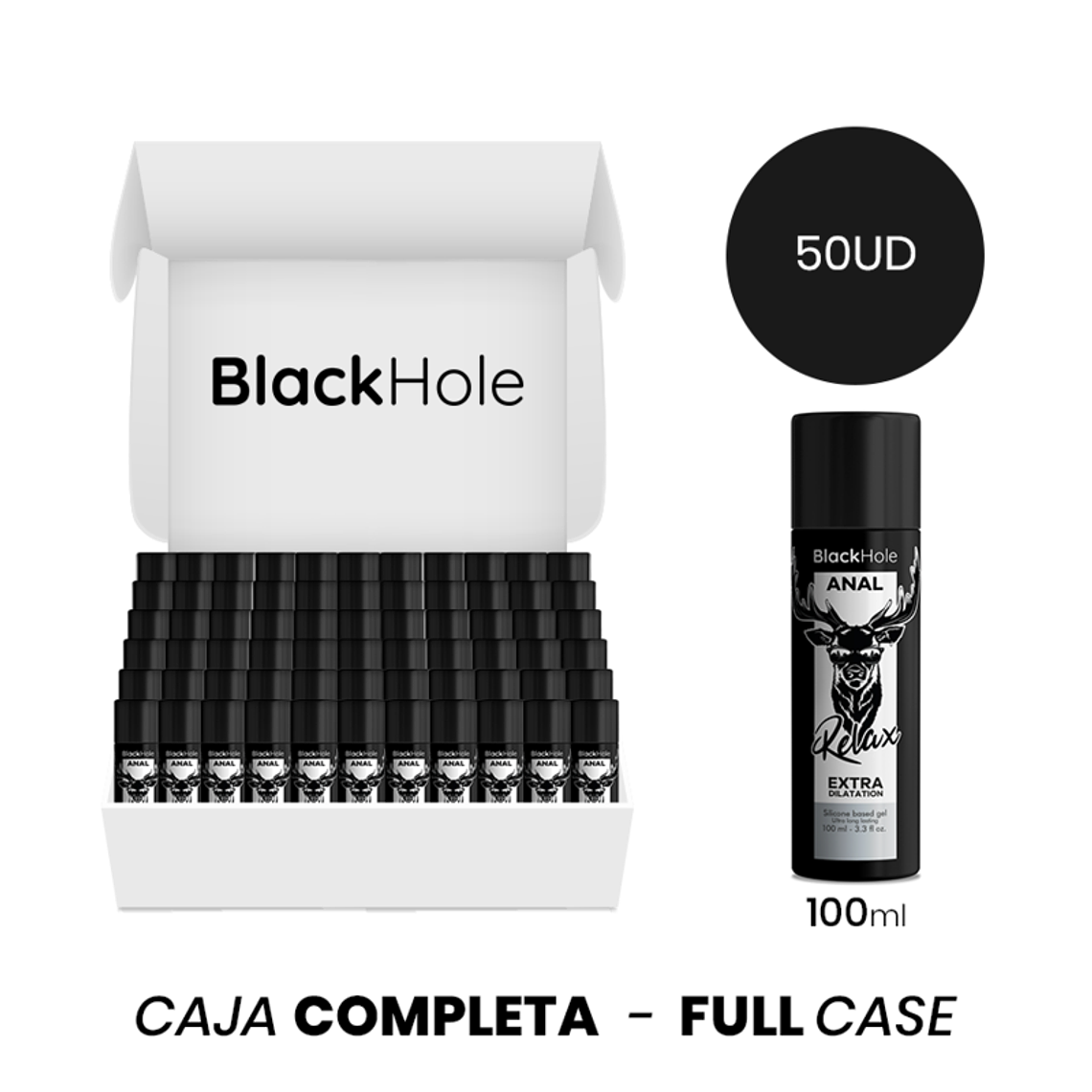 MOQ 50 - GEL BLACK HOLE BASE DE SILICONE DILATAÇÃO ANAL 100 ML 1