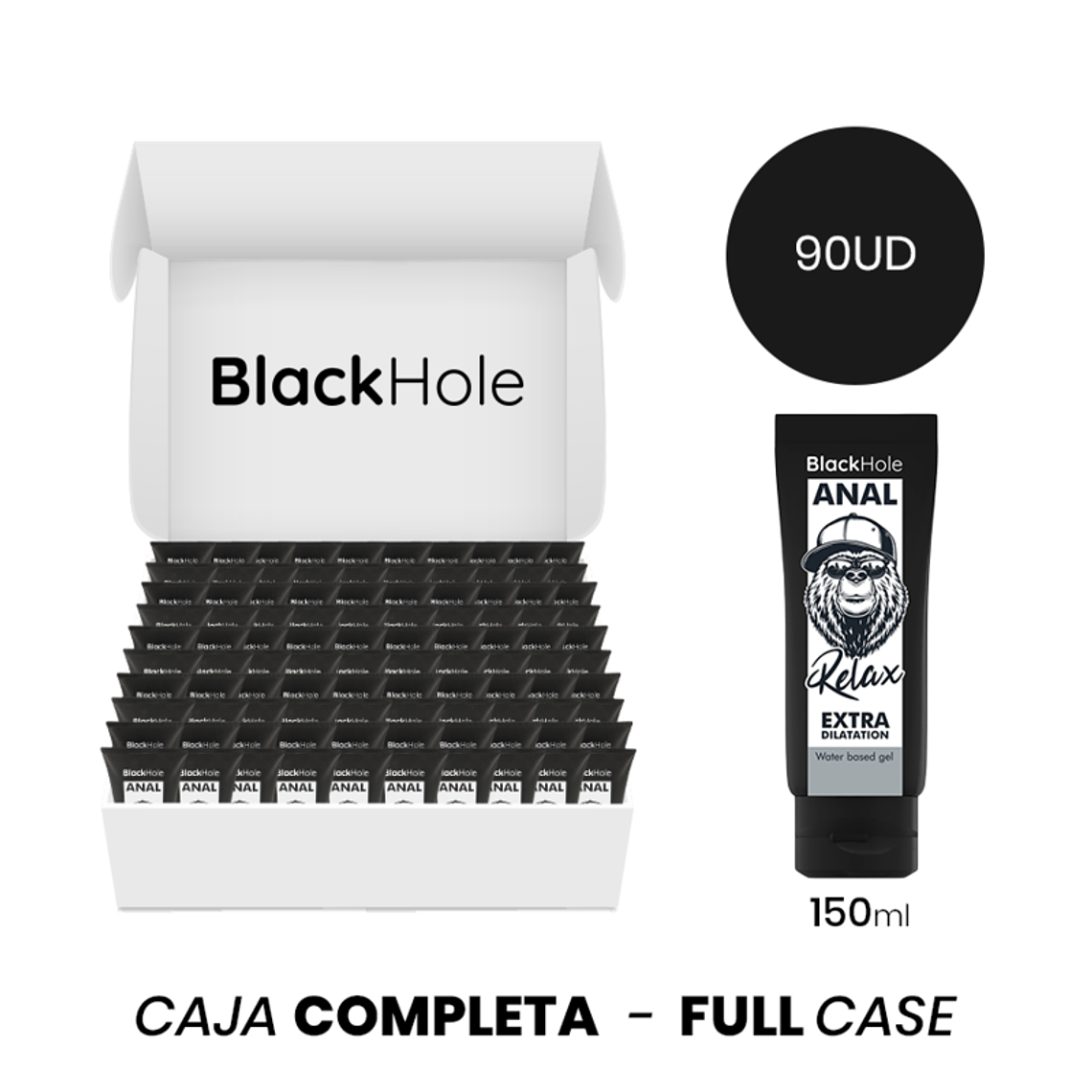 MOQ 90 - GEL À BASE DE ÁGUA BLACK HOLE EXTRA DILATAÇÃO 150 ML 1