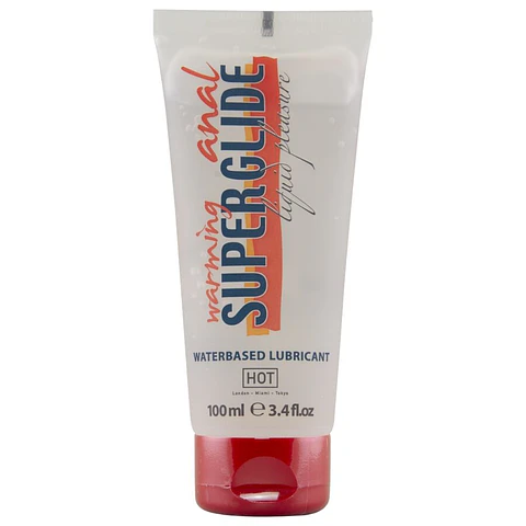 HOT - ANAL SUPERGLIDE LUBRIFICANTE AQUECEDOR LÍQUIDO À BASE DE ÁGUA 100 ML