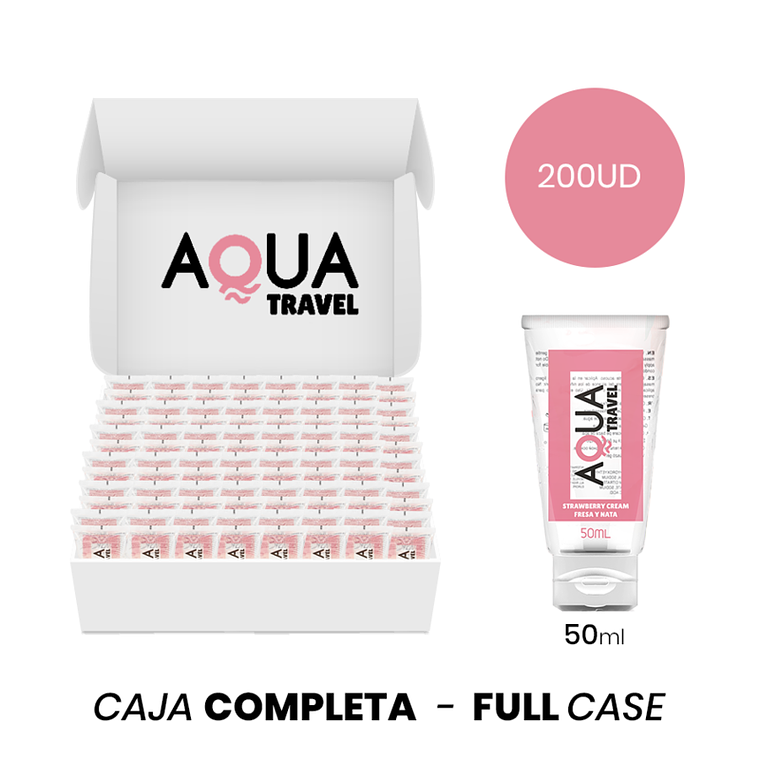 MOQ 200 - AQUA TRAVEL CREME DE MORANGO LUBRIFICANTE À BASE DE ÁGUA - 50 ML 1