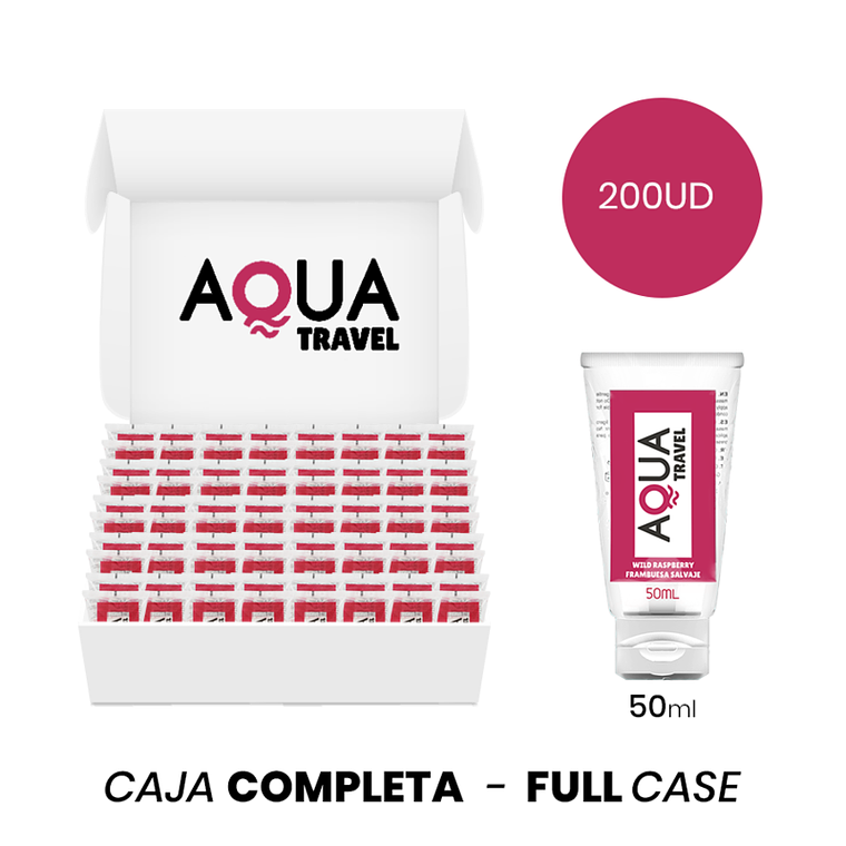 MOQ 200 - AQUA TRAVEL LUBRIFICANTE À BASE DE ÁGUA SABOR DE FRAMBOESA SELVAGEM - 50 ML 1
