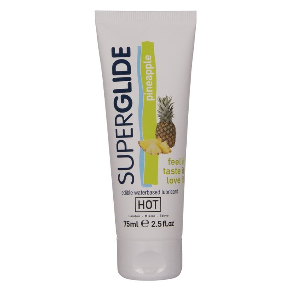 HOT - SUPERGLIDE LUBRIFICANTE COMESTÍVEL À BASE DE ÁGUA COM SABOR ABACAXI 75 ML 1