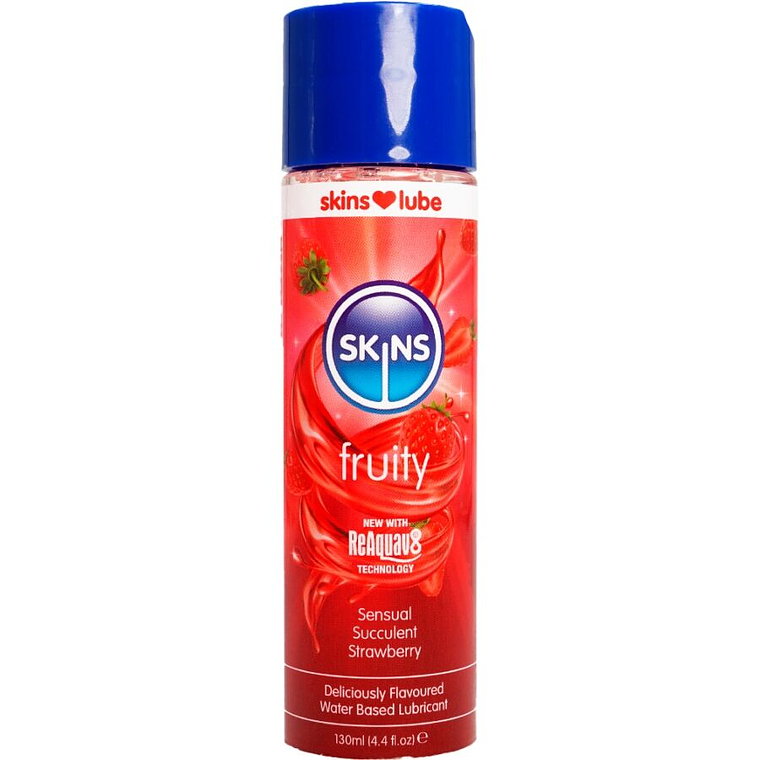 SKINS - LUBRIFICANTE À BASE DE ÁGUA COM SABOR FRUTADO DE MORANGO 130 ML 1