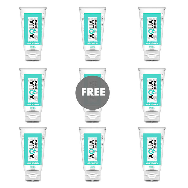 AQUA TRAVEL - TROPICAL FRUITS LUBRIFICANTE À BASE DE ÁGUA - 50 ML 8+1 GRÁTIS 1