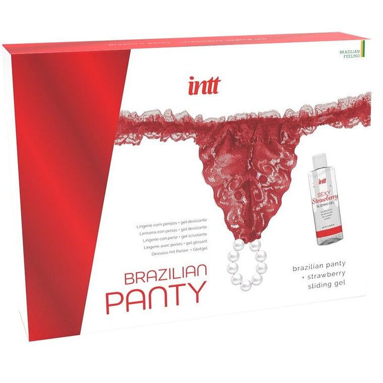 INTT RELEASES - CALÇA VERMELHA BRASILEIRA COM PÉROLAS E GEL LUBRIFICANTE 50 ML 1