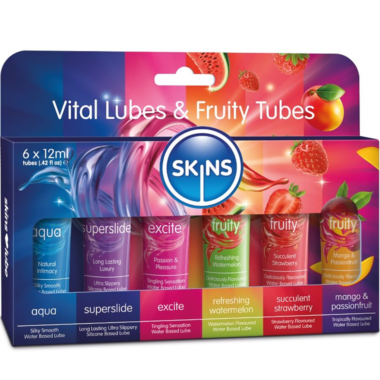 SKINS - KIT DE LUBRIFICANTES VITAL & FRUITY 6 x 12 ML 1