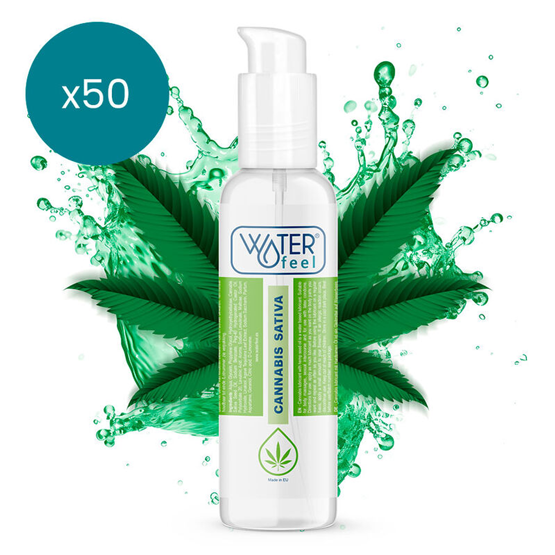 WATERFEEL - LUBRIFICANTE CANNABIS 150 ML PACK 50 UNIDADES 1