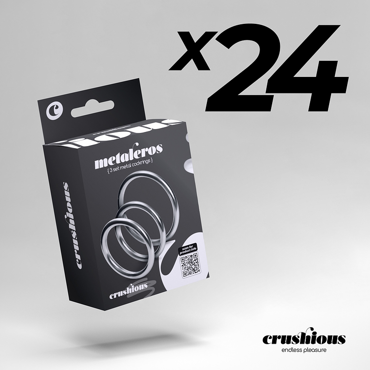 Pack 24 Anéis Penianos de Metal Crushious | 3 Tamanhos Aço Inoxidável 1