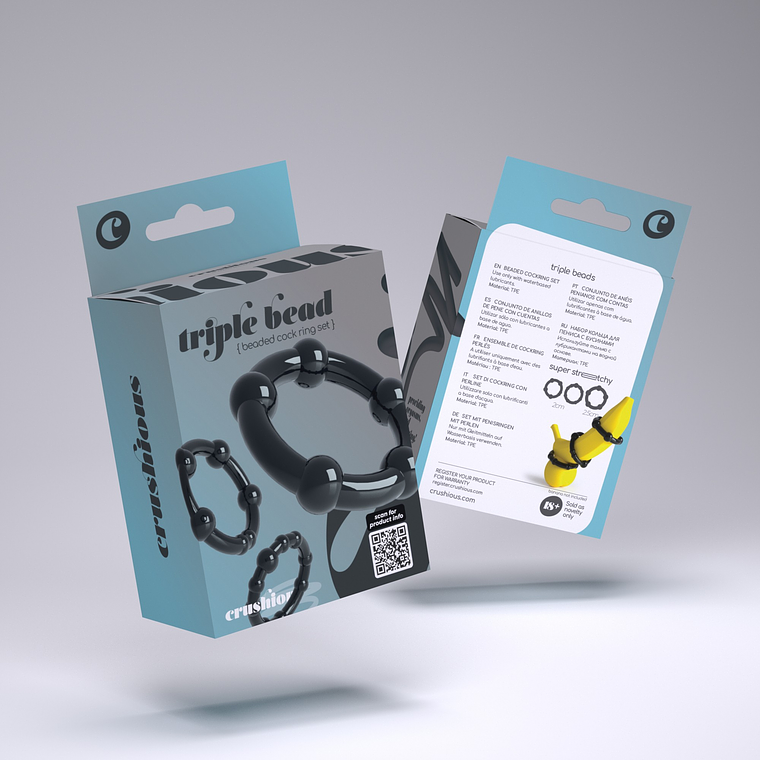 Pack 48 Anéis Penianos Triplos Crushious | Triple Bead Preto TPE 2