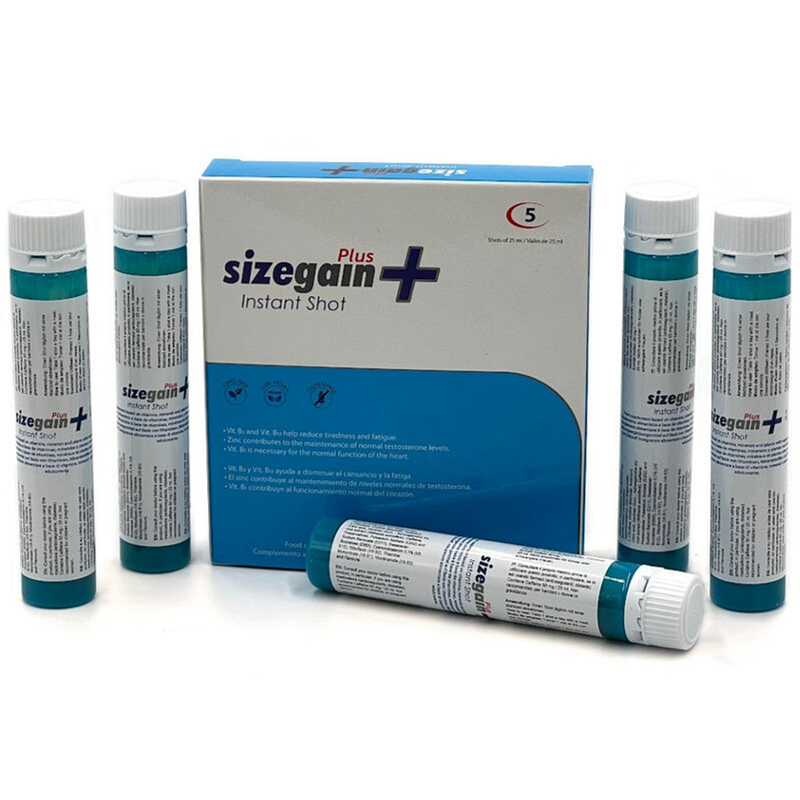 500 COSMETICS - SIZEGAIN PLUS INSTANT SHOT MALE ENERGIZER 5 UNITS 1