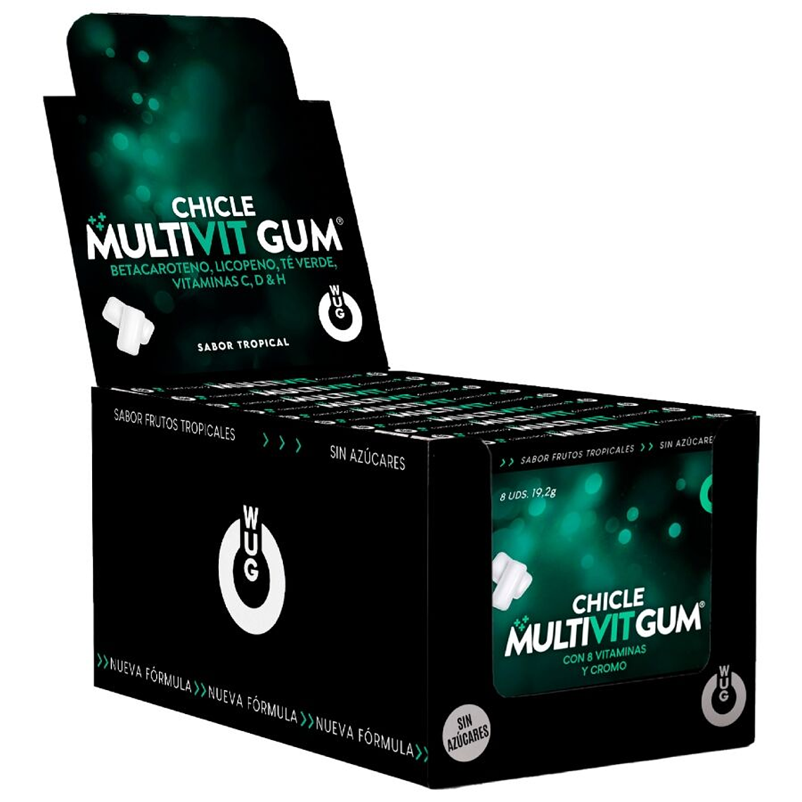 WUG GUM - MULTIVIT C, H, D, BETA-CAROTENO, LICOPENO E CHÁ VERDE | EXPOSITOR 12 X 8 UNIDADES 1