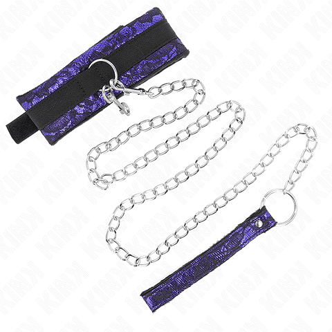 KINK - COLAR CURTO DE RENDA DE VELUDO COM CINTO 105 CM COM DEFEITO EM NYLON 44 X 5,5 CM