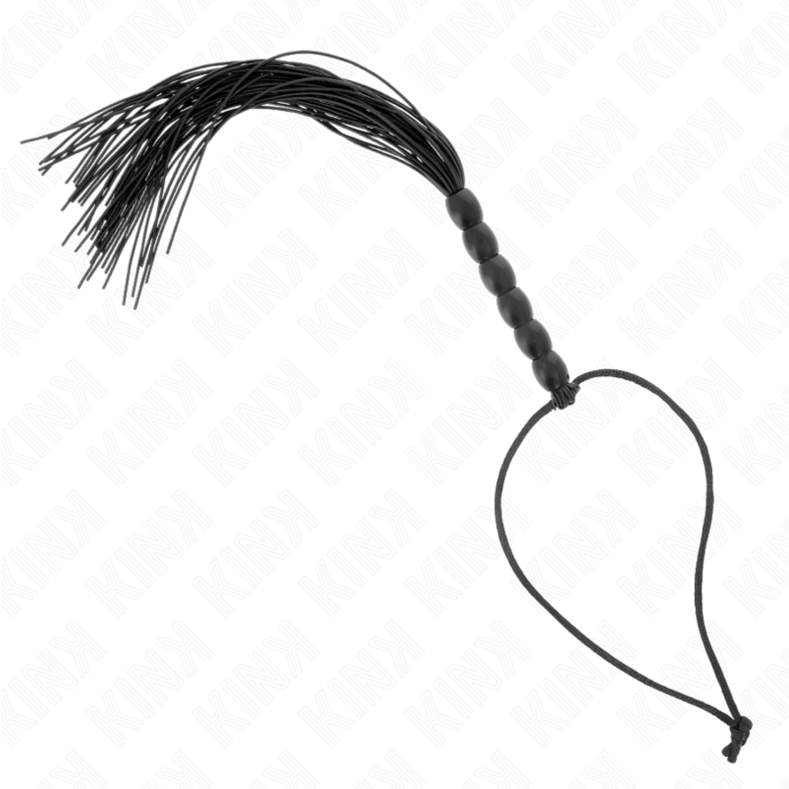 KINK - MINI CHICOTE DE SILICONE COM 6 CONTAS PRETAS 26 CM 1