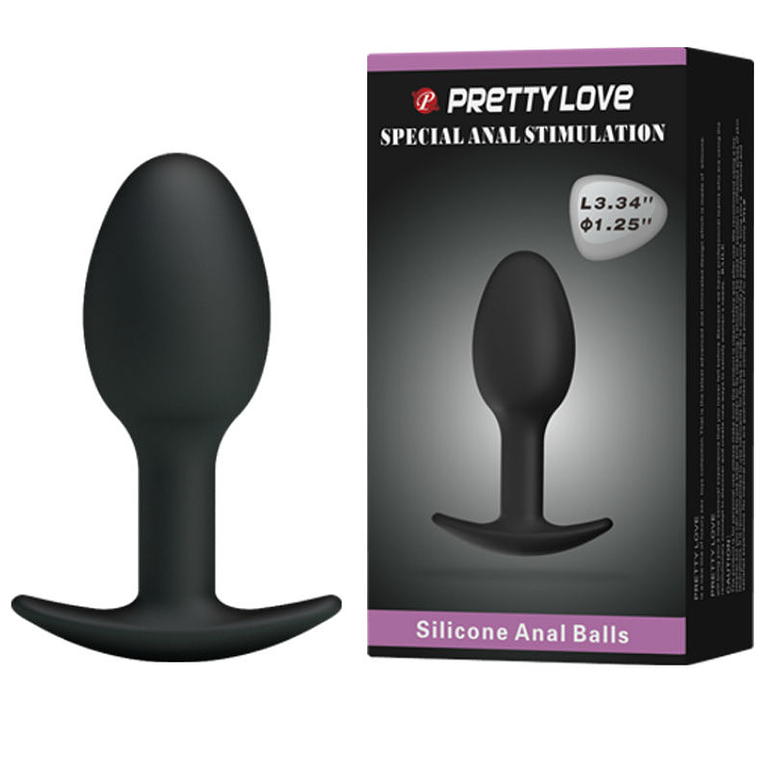 PRETTY LOVE - PLUG ANAL DE SILICONE 6.5 CM PRETO 1