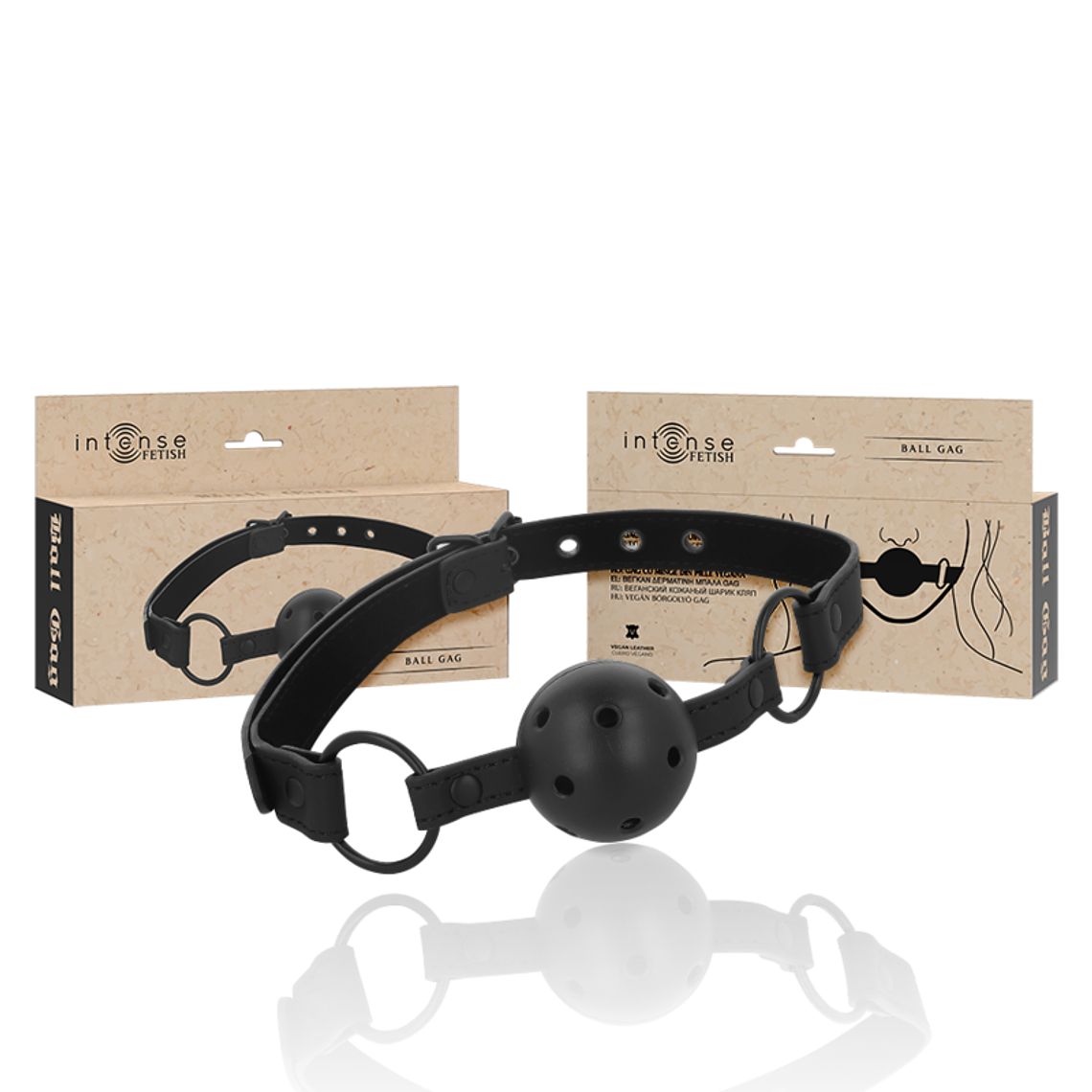 INTENSE - FETISH MORDAA DE BOLA DE COURO VEGANO 1