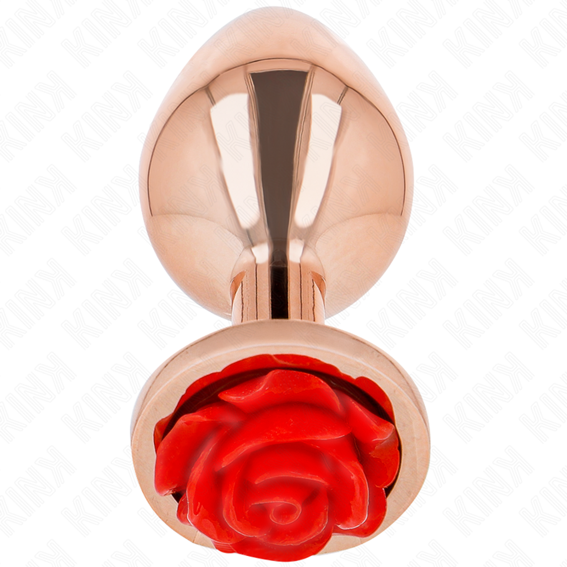 KINK - PLUG ANAL DE OURO ROSA COM ROSA VERMELHA M 1