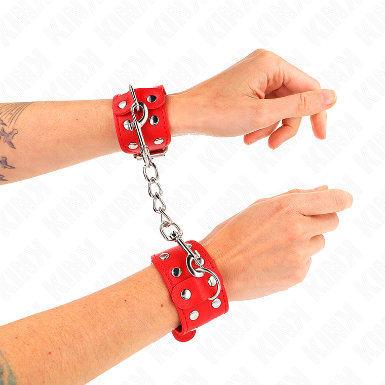KINK - PULSEIRAS COM LINHA DUPLA DE PREGOS AJUSTÁVEIS VERMELHO 1