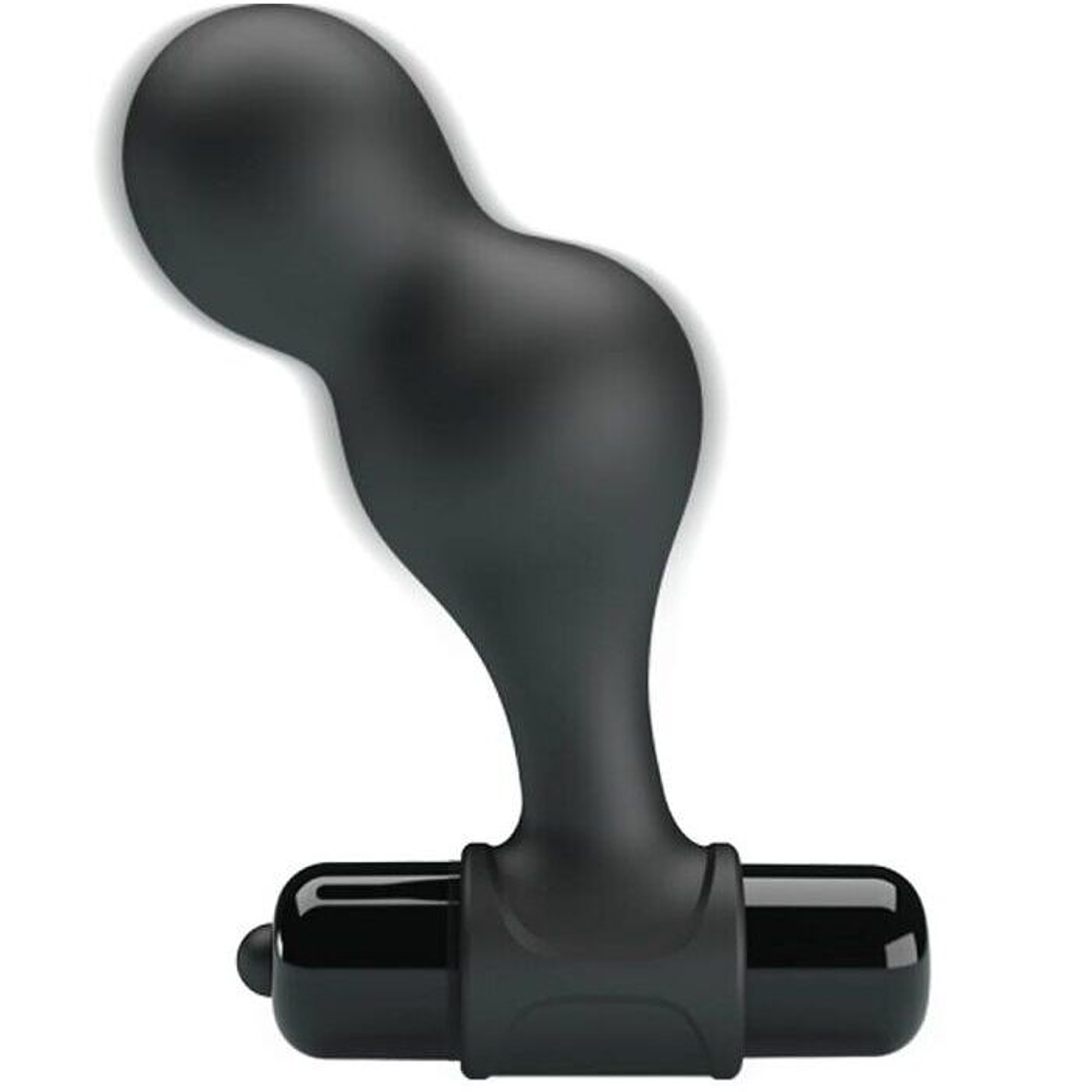 MR PLAY - PLUG ANAL VIBRADOR DE SILICONE PRETO 1