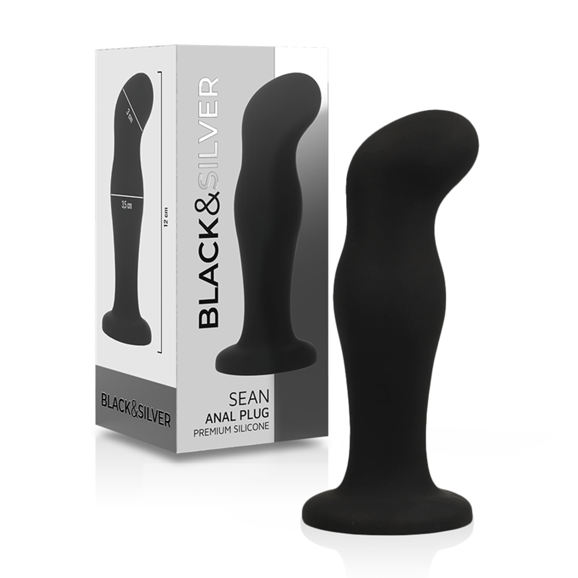 BLACK&SILVER - SEAN PLUG ANAL PREMIUM SILICONE PRETO 1