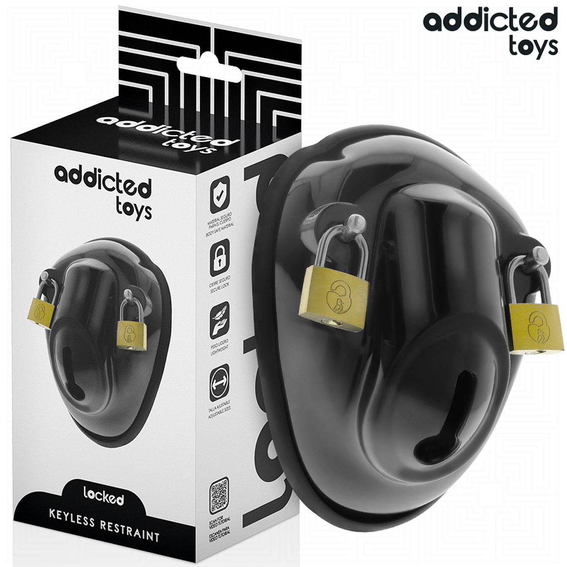 ADDICTED TOYS LOCKED - GAIOLA DE CONTENÇÃO SEM CHAVE PARA PÊNIS 11,5 CM 1