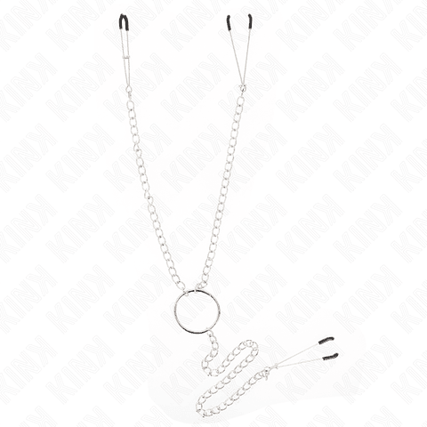 KINK - PINÇAS TRIPLAS PARA BICOS E CLITÓRIS COM CORRENTE MODELO 1