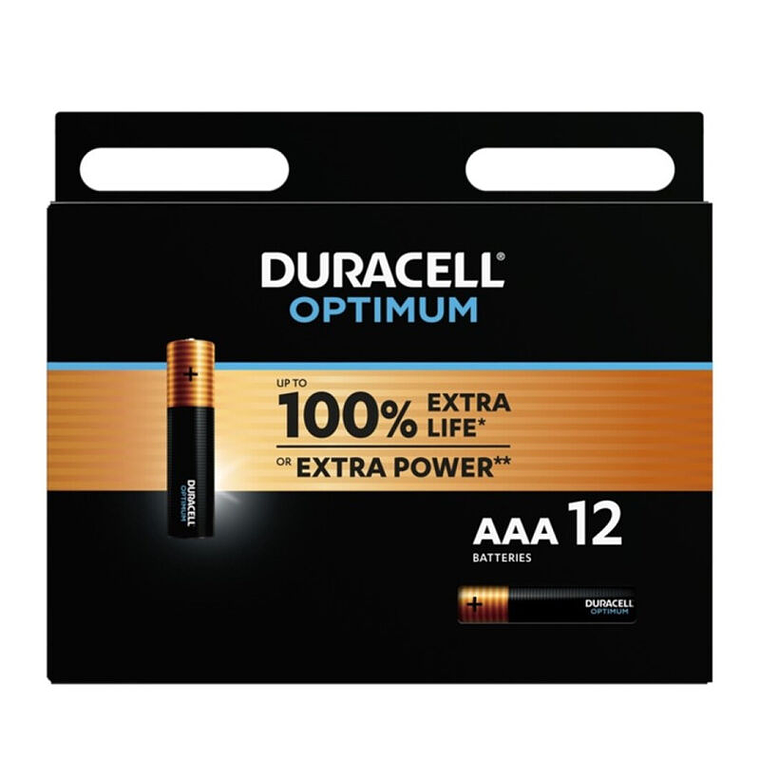 DURACELL - BATERIA ALCALINA OPTIMUM 200 AAA LR03 12 UNIDADE 1