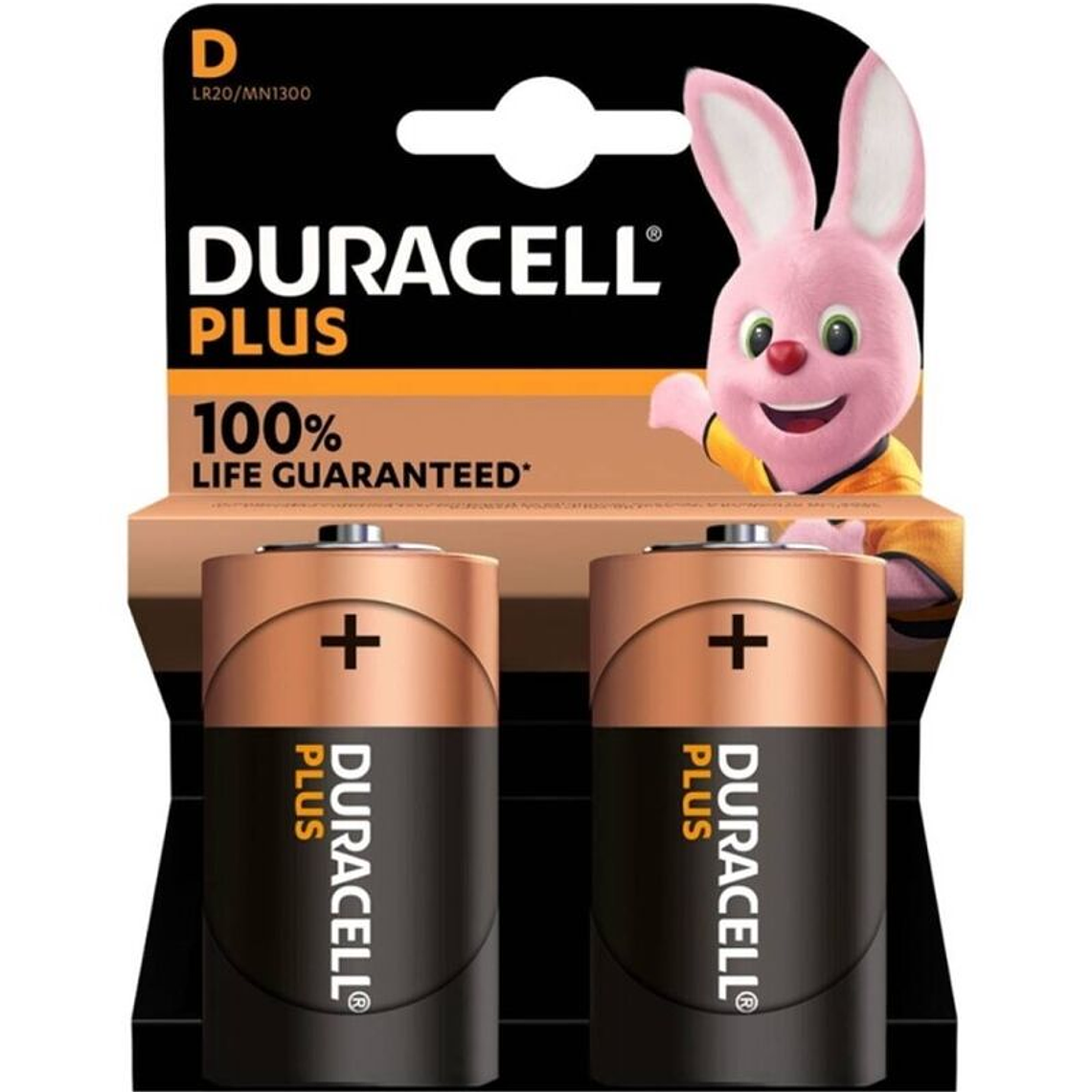 DURACELL - BATERIA ALCALINA PLUS POWER 100 D LR20 2 UNIDADES 1