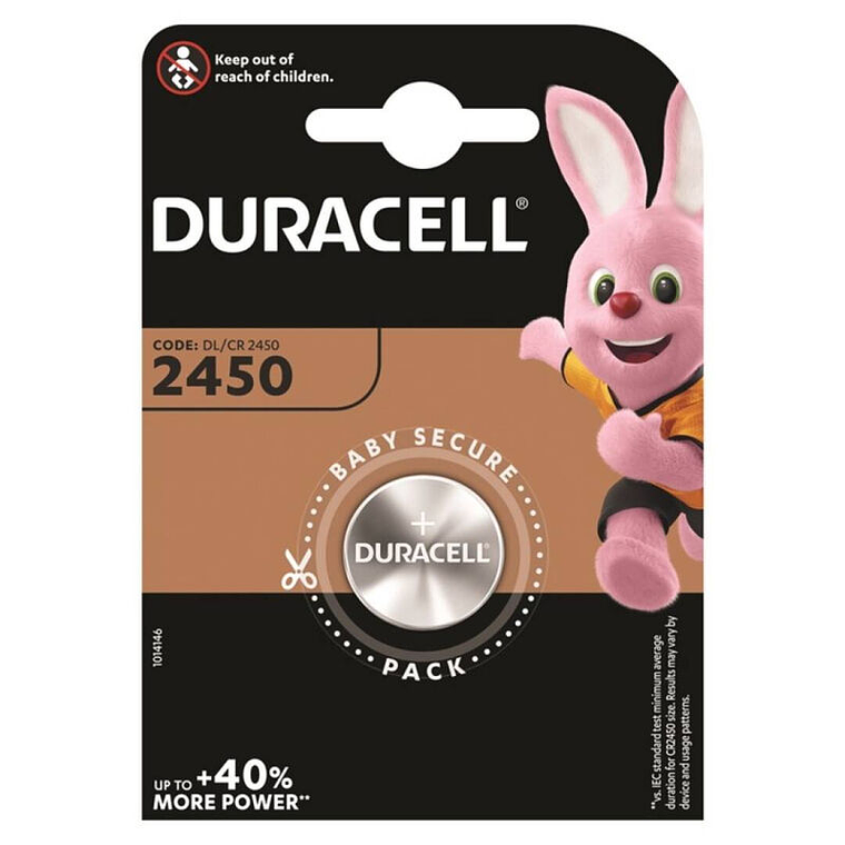 DURACELL - BATERIA BOTO LITIO CR2450 3V 1 UNIDADE 1