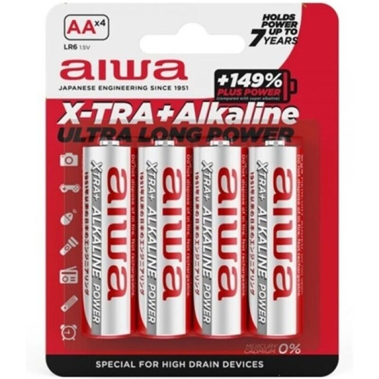 AIWA - X-TRA ALKALINE AA BATERIA ALCALINA LR6 BLISTER*4 1