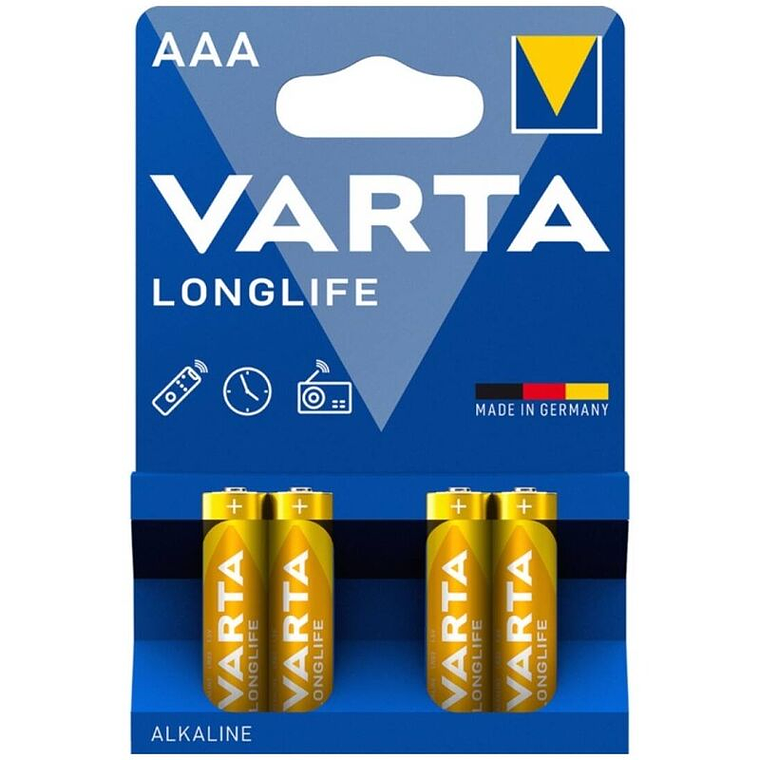 VARTA - BATERIA ALCALINA AAA DE LONGA DURAÇÃO LR03 BLISTER*4 1