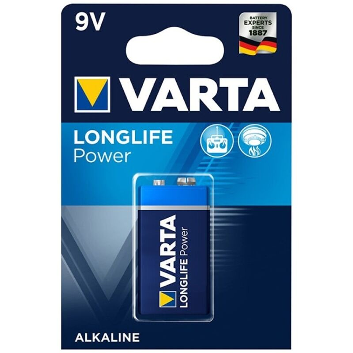 VARTA - BATERIA ALCALINA DE POTÊNCIA LONGLIFE 9V LR61 1 UNIDADE 1