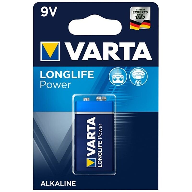 VARTA - BATERIA ALCALINA DE POTÊNCIA LONGLIFE 9V LR61 1 UNIDADE 1