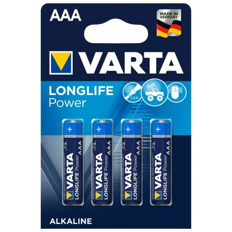 VARTA - BATERIA ALCALINA DE POTÊNCIA LONGLIFE AAA LR03 4 UNIDADE 1