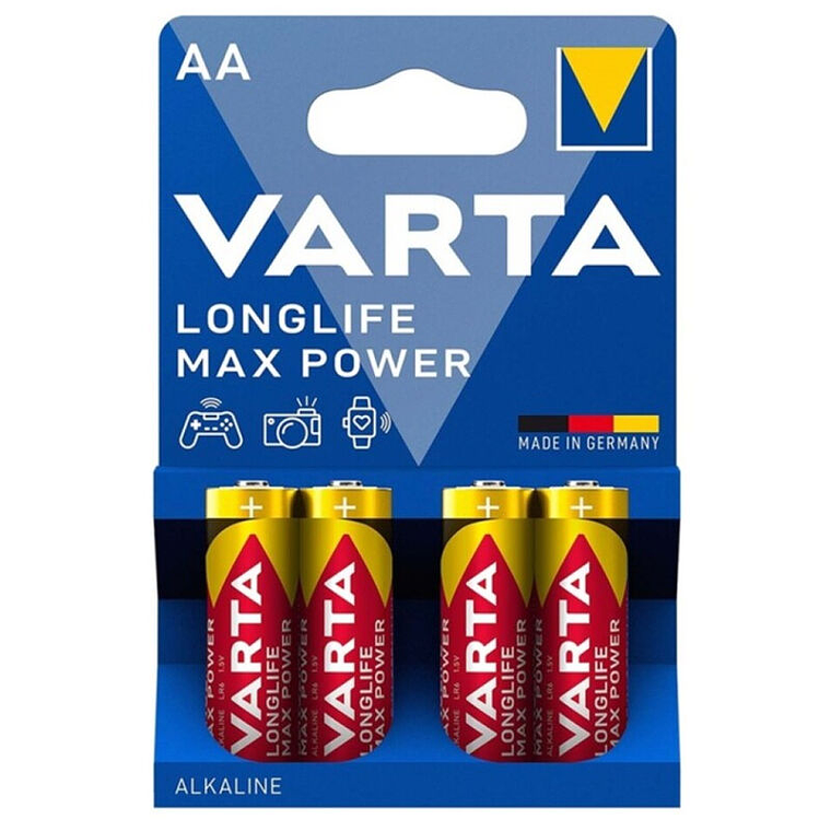 VARTA - BATERIA ALCALINA MAX POWER AA LR6 4 UNIDADES 1