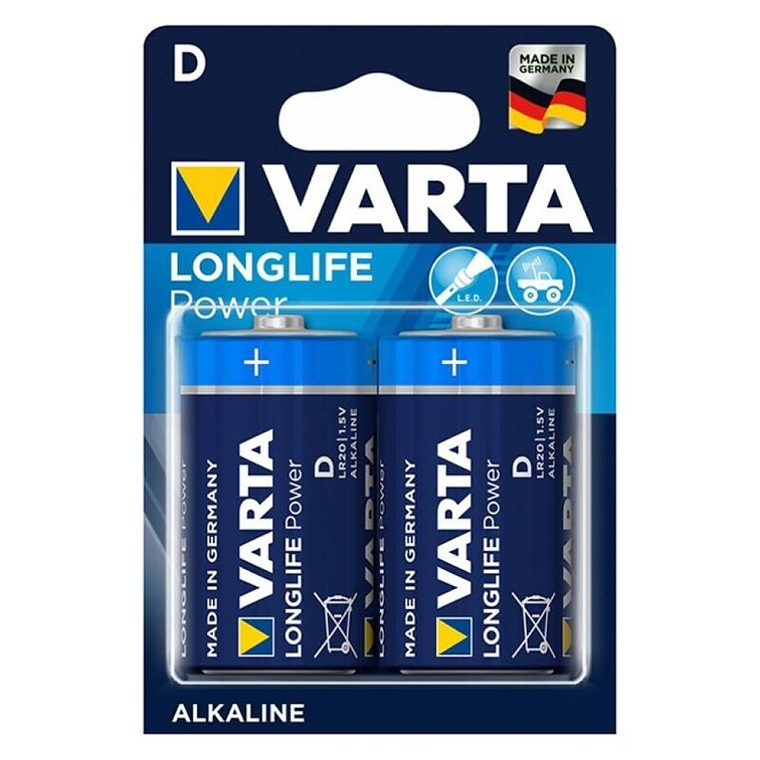 VARTA - LONGLIFE POTÊNCIA ALCALINA BATERIA D LR20 2 UNIDADE 1