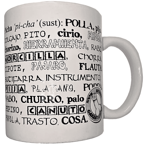 DIABLO PICANTE - CANECA BRANCA COM SINÔNIMOS DE PÊNIS 370 ML