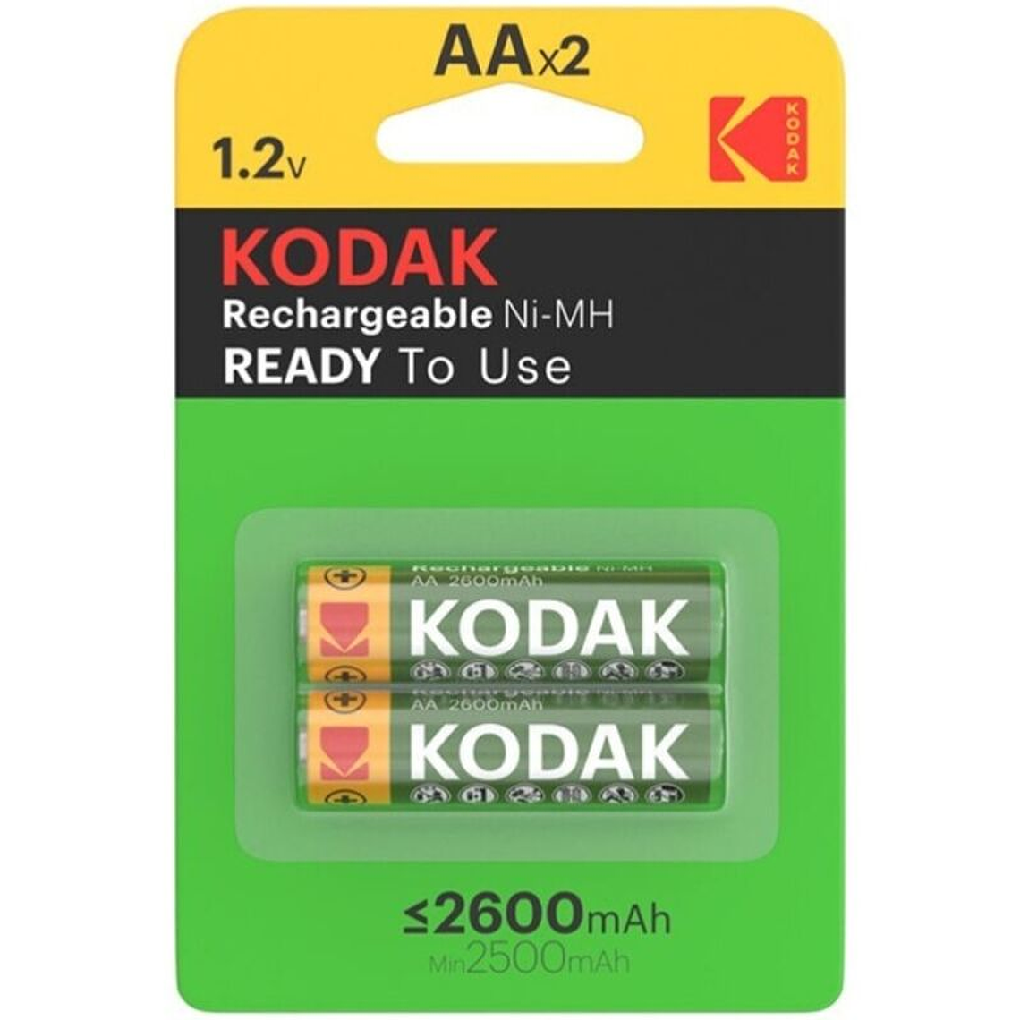 KODAK - BLISTER DE PILHAS RECARREGÁVEIS HR6 AA 2600mAh*2 1