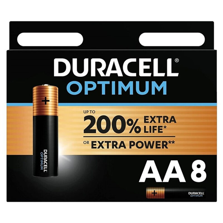 DURACELL - OPTIMUM 200 BATERIA ALCALINA AA LR6 8 UNIDADE 1