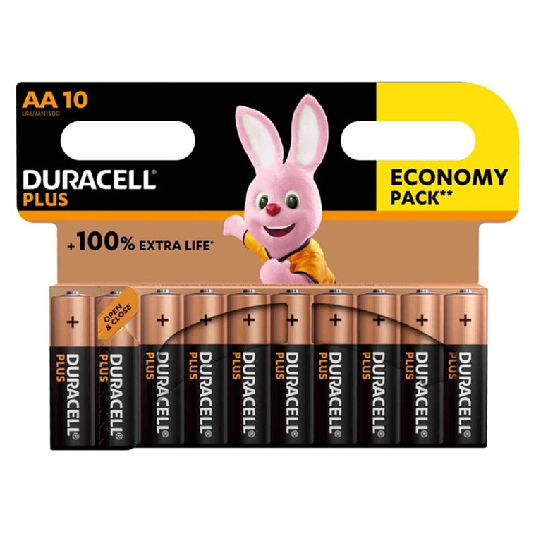 DURACELL - PLUS POWER 100 BATERIA ALCALINA AA LR6 10 UNIDADE 1