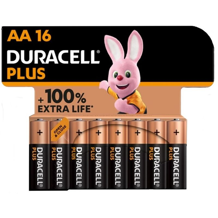 DURACELL - PLUS POWER 100 BATERIA ALCALINA AA LR6 16 UNIDADE 1