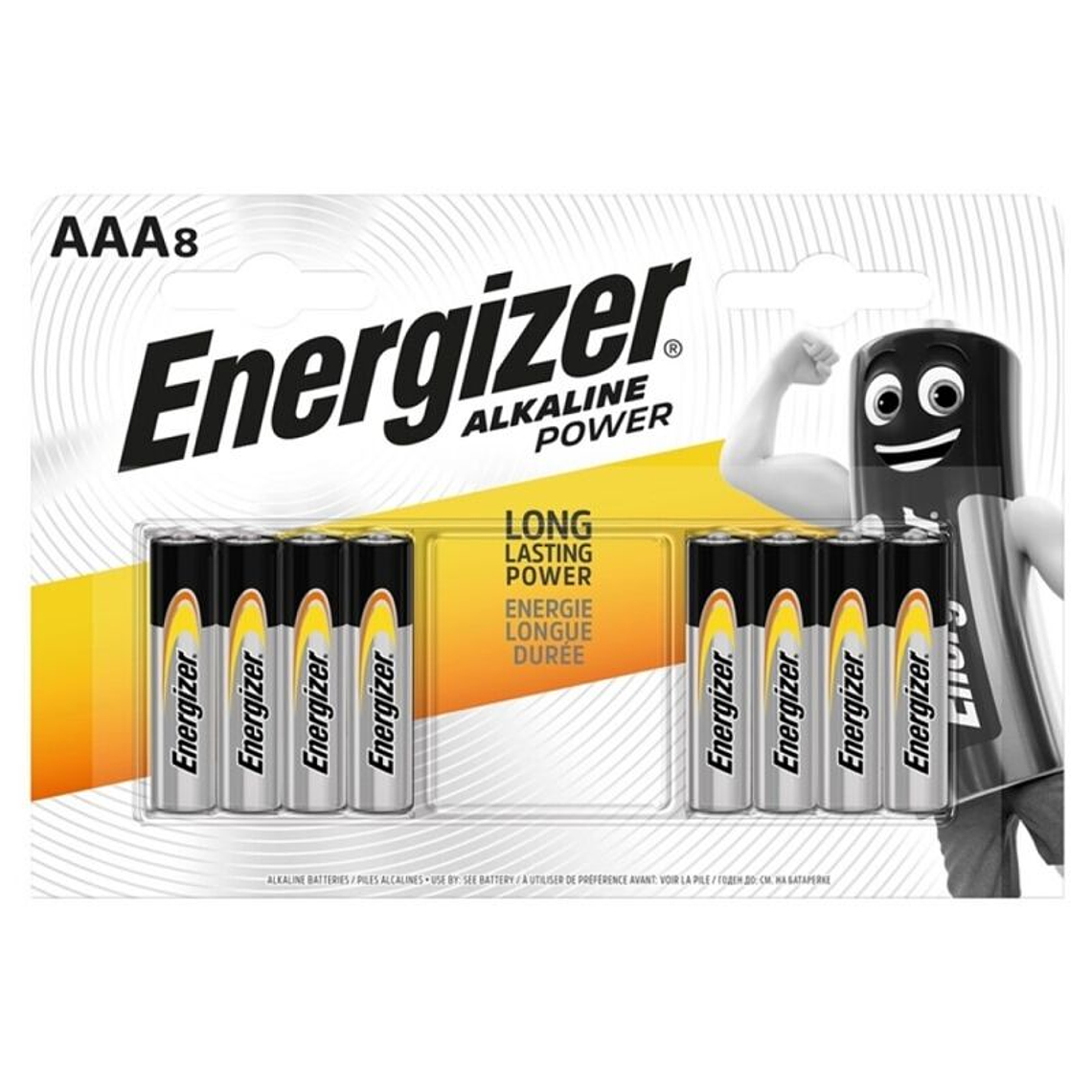 ENERGIZER - BATERIA ALCALINA POTÊNCIA AAA LR03 8 UNIDADE 1