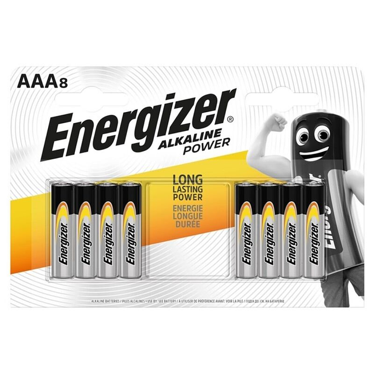 ENERGIZER - BATERIA ALCALINA POTÊNCIA AAA LR03 8 UNIDADE 1