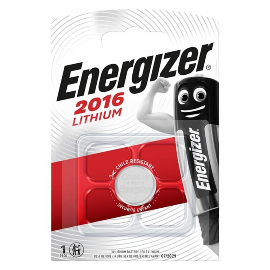 ENERGIZER - BATERIA BOTO DE LÍTIO CR2016 3V 1 UNIDADE 1